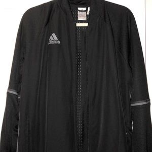 Black with gray stripes adidas climacool fullzip